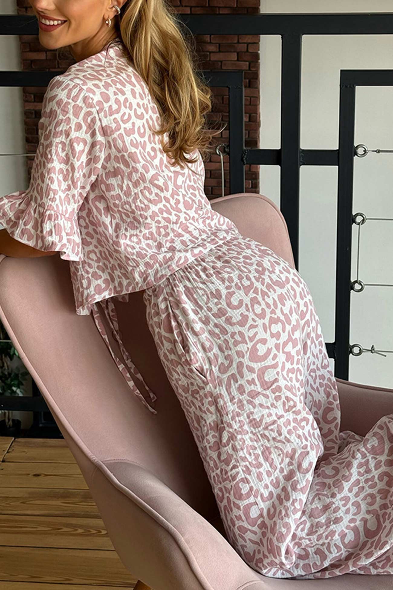 Maxct Printed Ruffle Tie-up Shirt Cotton Suits