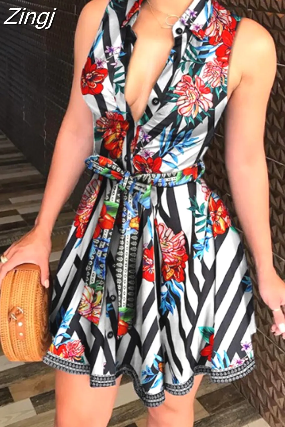 Maxct Women Printed Long Sleeve Dress Casual Bandage Mini A-line Dresses Sexy Party Summer Feminias Vestidos Women Clothes