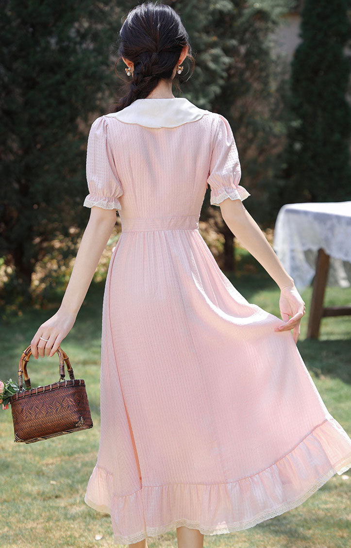 Sweet Floral Embroidered Midi Dress Maxct