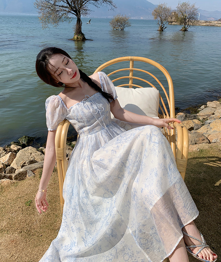 Porcelain Sketch Midi Dress Maxct