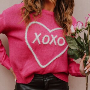 Maxct &XOXO Round Neck Drop Shoulder Sweater