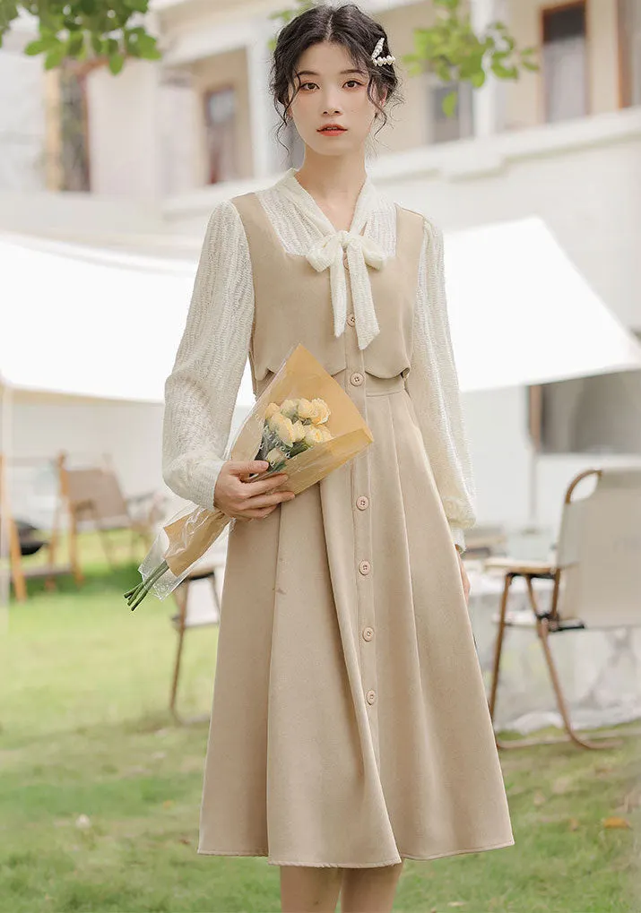Scallop Button Up Twofer Dress Maxct