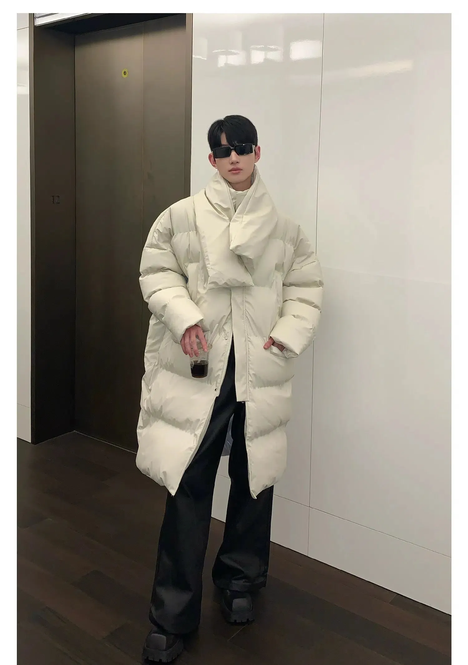 Maxct Stand Collar Puffer Jacket with Scarf