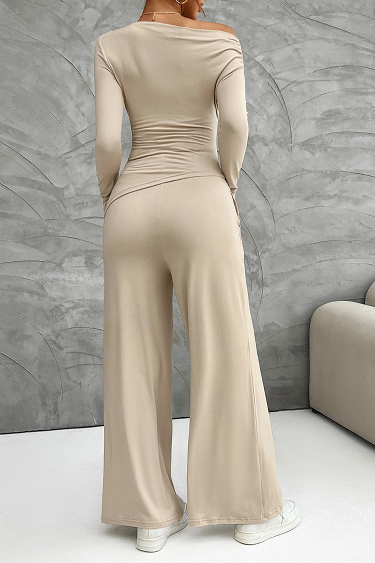 Maxct Drop Shoulder Tops Wide Leg Pants Set