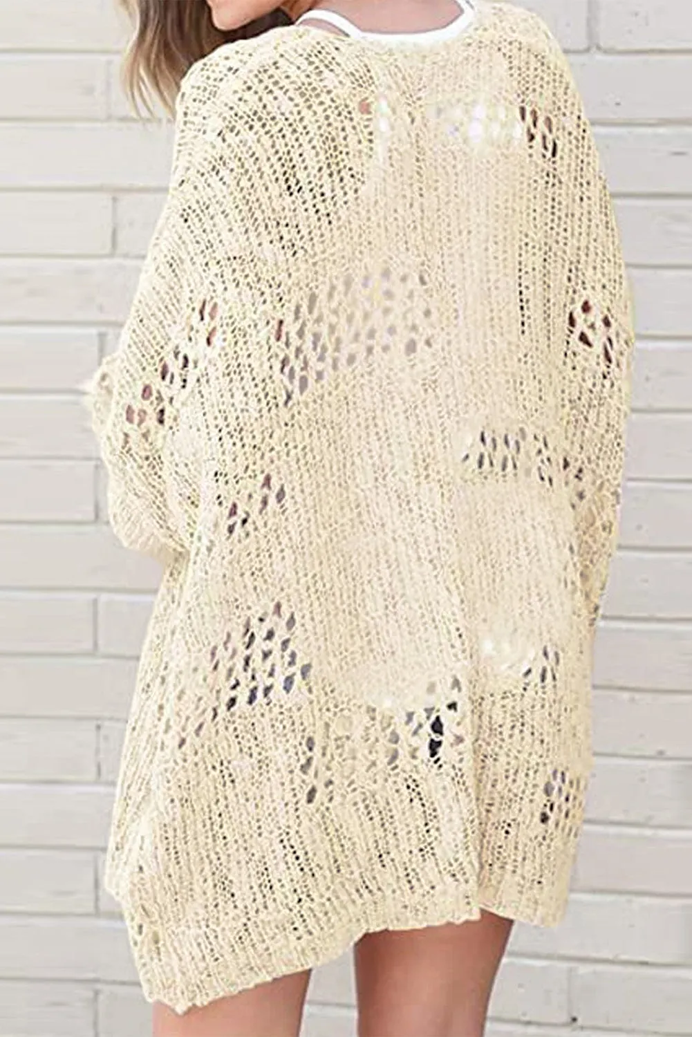 Maxct &Openwork Long Sleeve Cardigan