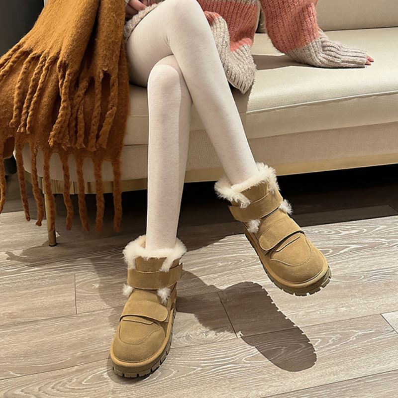 Women's Genuine Leather Winter Snow Boots with Wool - true deals club