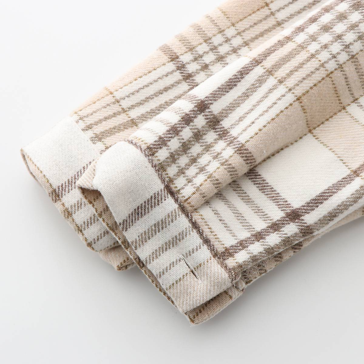 Warm Woolen Coat With Thick Plaid Shirt
