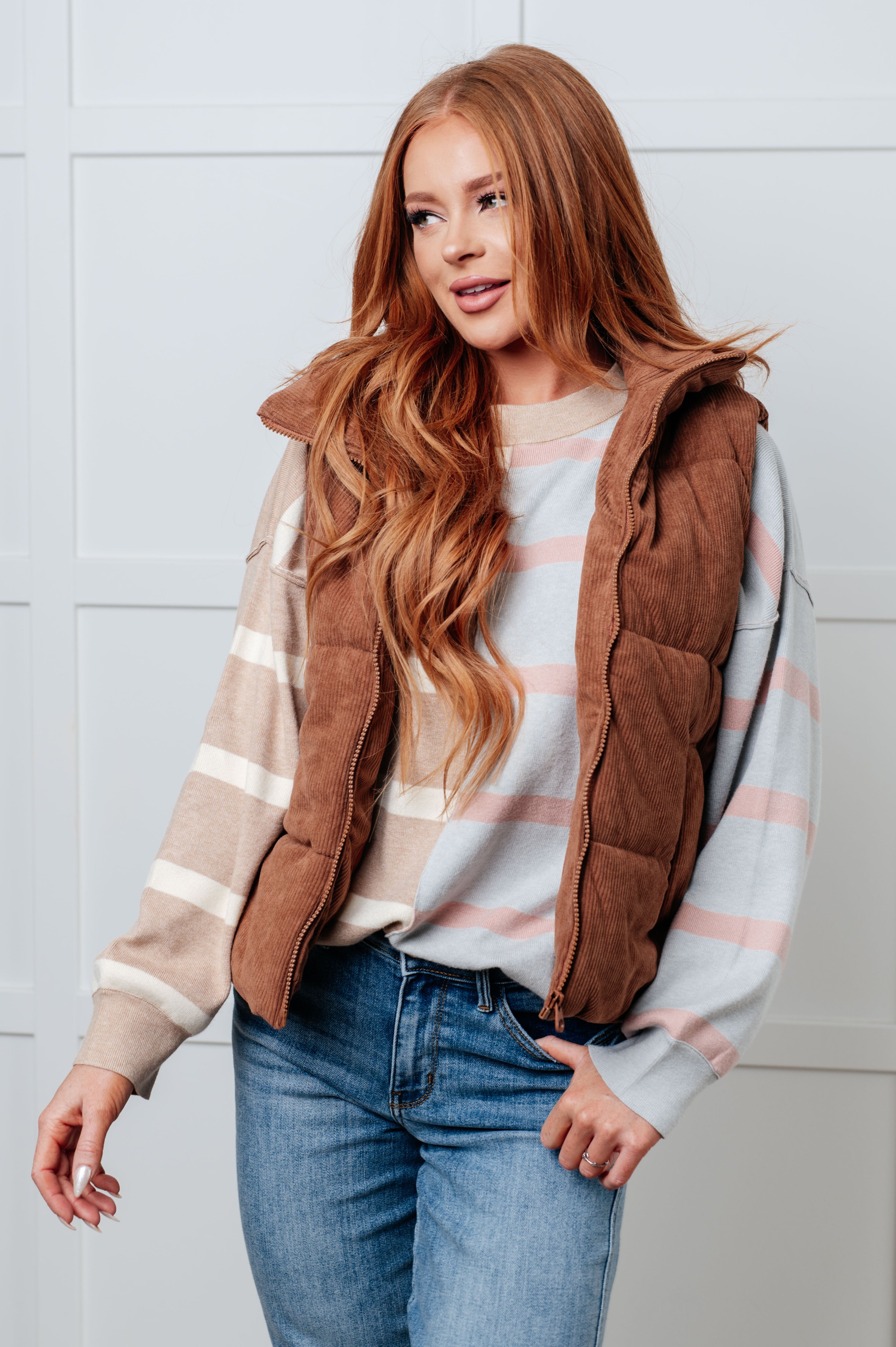 Maxct &Exceptional Thought Striped Patchwork Sweater