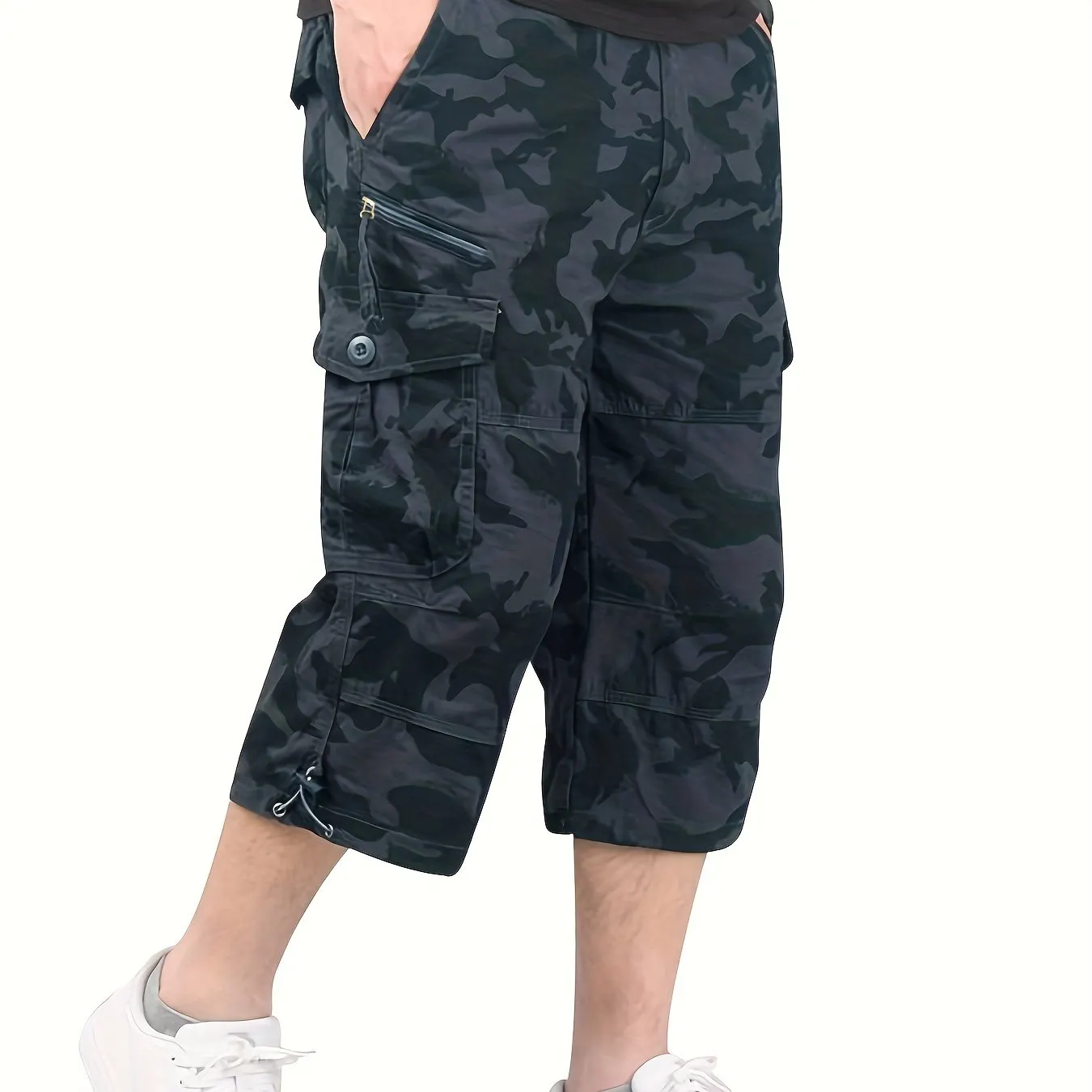 dunnmall  Maxct  Street Style Men's Casual Cargo Capris Jeans With Pocket, Men's Outfits