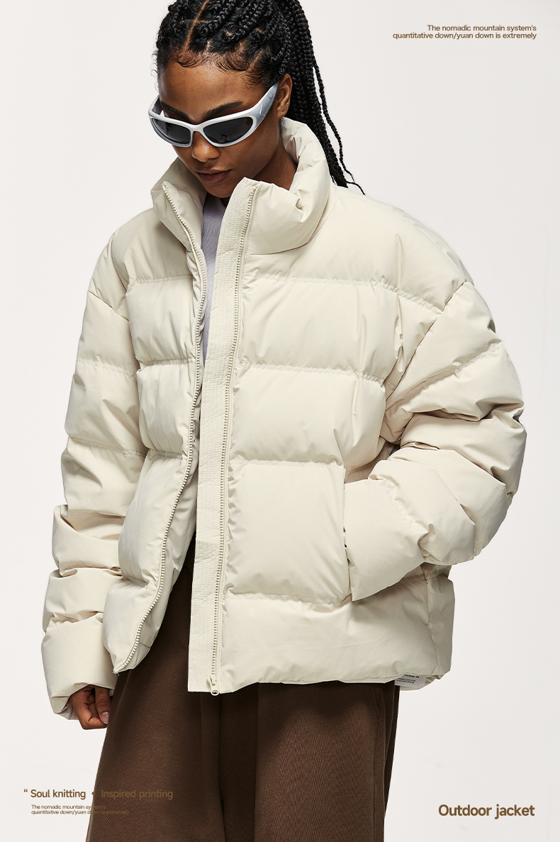 &INFL Windproof Cropped Duck Down Puffer Jacket [Unisex]