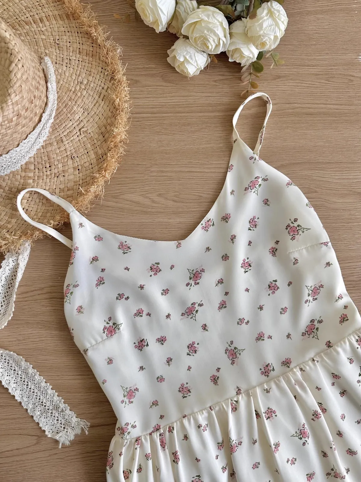 Blush Floral Cami Midi Dress Maxct