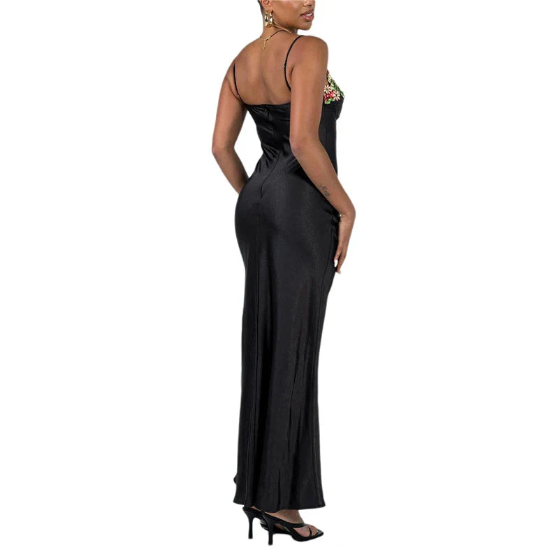 Corset Dresses for y2k Low Cut Satin Spaghetti Strap Sleeveless Bodycon Dresses Going Out Party Dresses Maxct