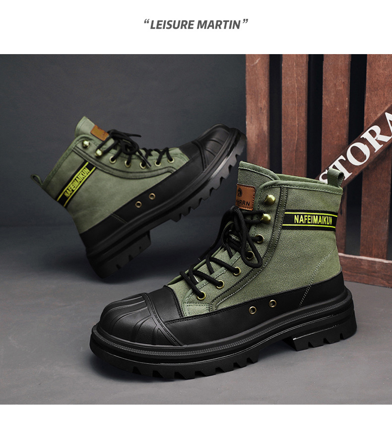 Men's Breathable High-top Boots with Thick Soles - true deals club