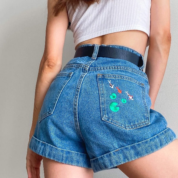Koi Fish Embroidered Shorts Maxct