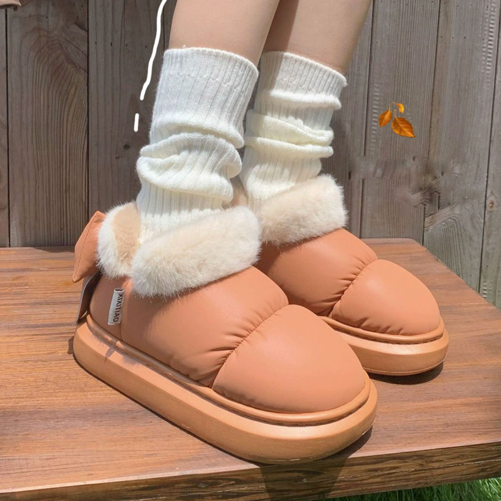 Winter Women's Cute Warm Bow Ankle Boots - true deals club