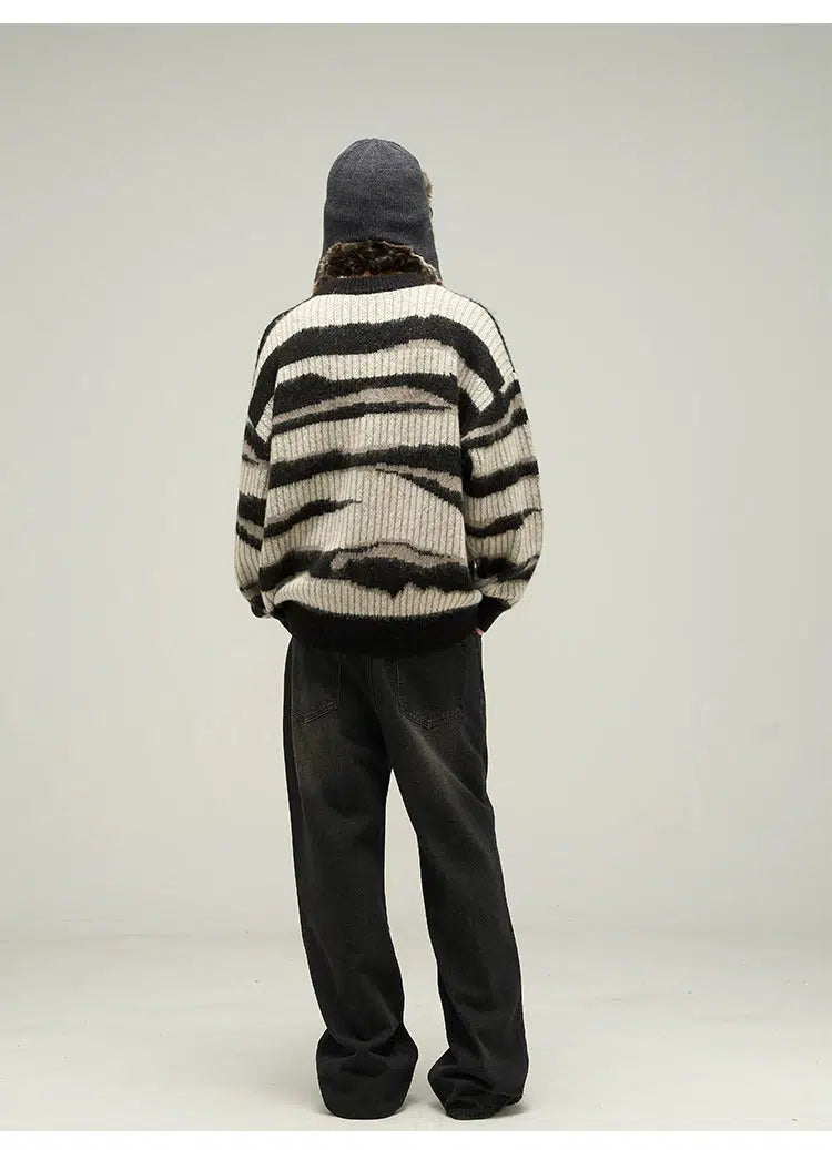 Maxct Retro Mohair Striped Sweaters
