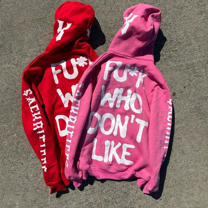 Maxct Y2k Women's Hoodie Personalized Cartoon Anime Print Streetwear Oversize Vintage Sweatshirt Punk Gothic Long Sleeve Tops Clothes