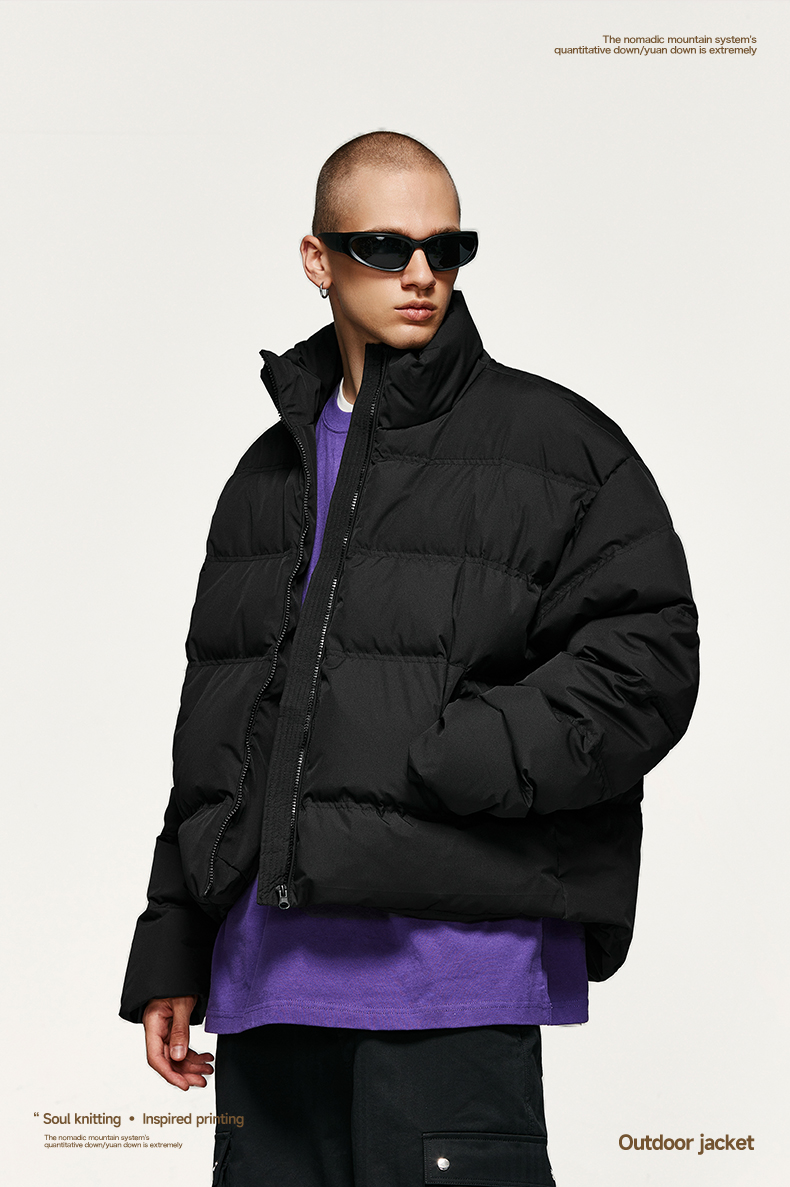 &INFL Windproof Cropped Duck Down Puffer Jacket [Unisex]