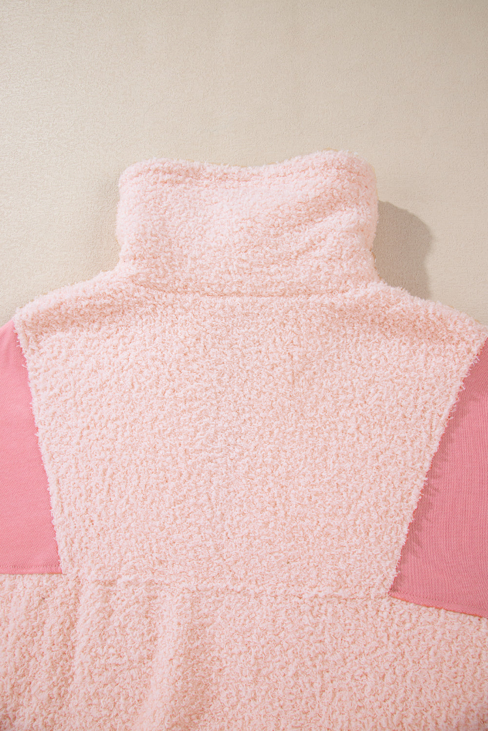 Maxct &Exposed Seam Fuzzy Patchwork Quarter Zip Sweatshirt