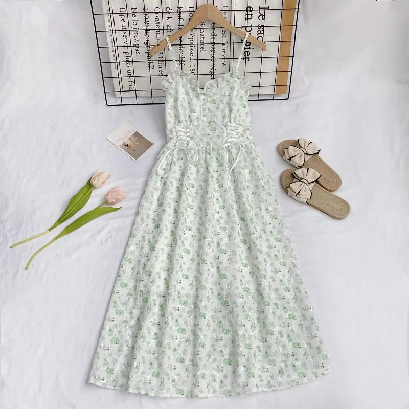 May Flowers Lace Up Cami Dress Maxct