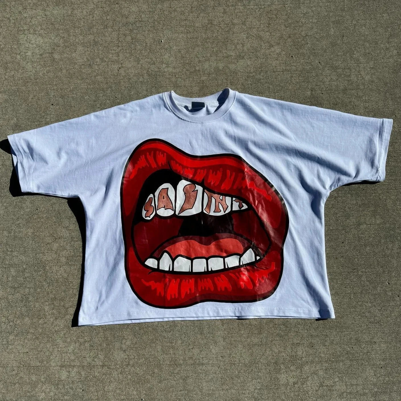 Maxct Y2K Cotton T Shirt Mens Womens Harajuku Hip Hop Big Eyes Mouth Graphic Printed Oversized T Shirt Retro Classic Short Sleeve Tops