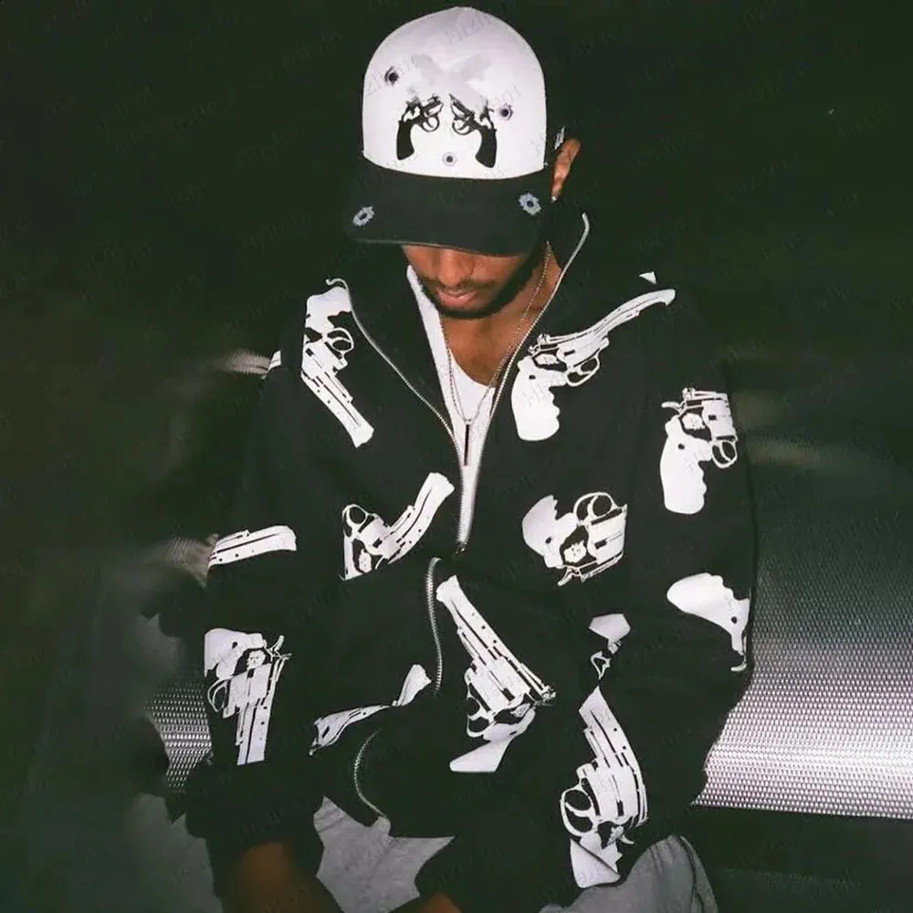 Maxct Y2k Pullover Long Sleeved Cartoon Patterned Streetwear Sweatshirt Jacket Vintage Sweatshirt Hip-Hop Punk School Outfit Clothes