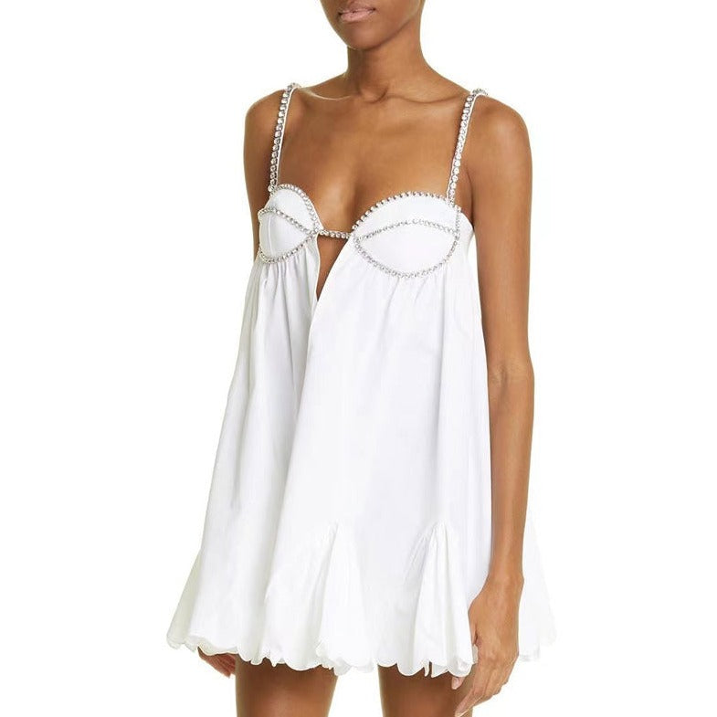 She Shines Poplin Scalloped-Hem Mini Dress Maxct