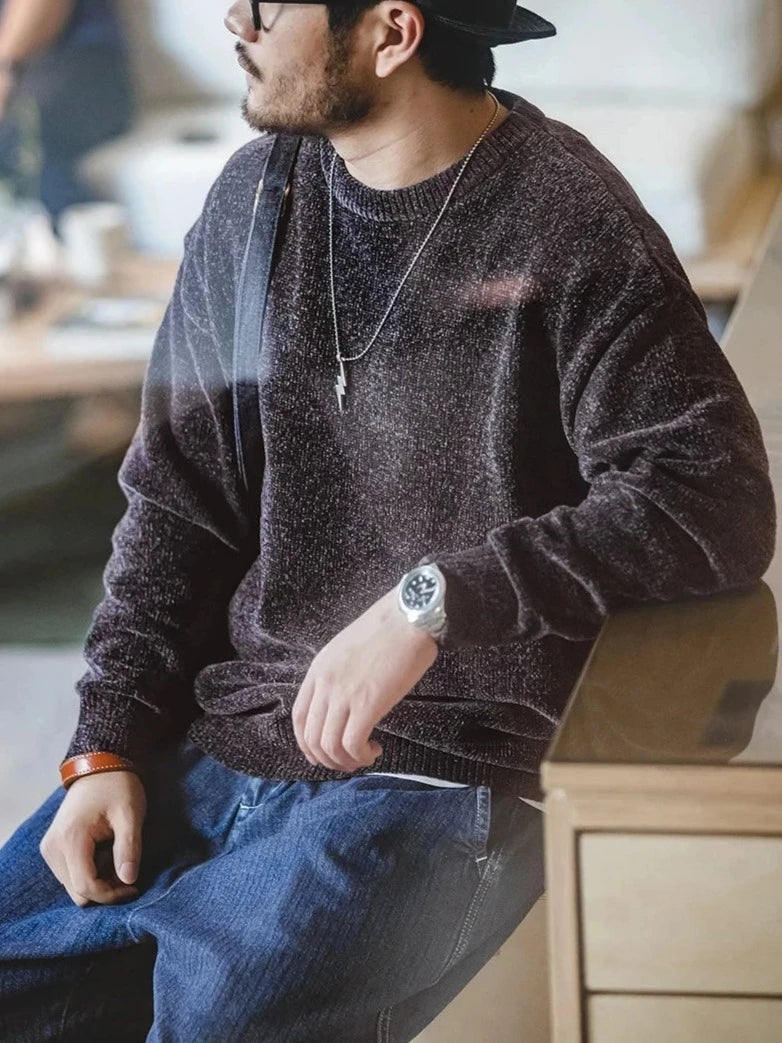 Maxct Chenille Style Crew Neck Sweater