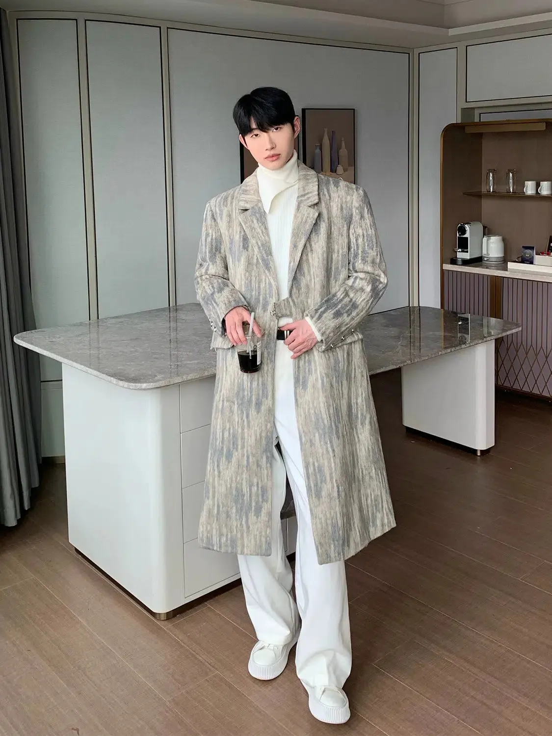 Maxct Long Tie-dye Wool Coat