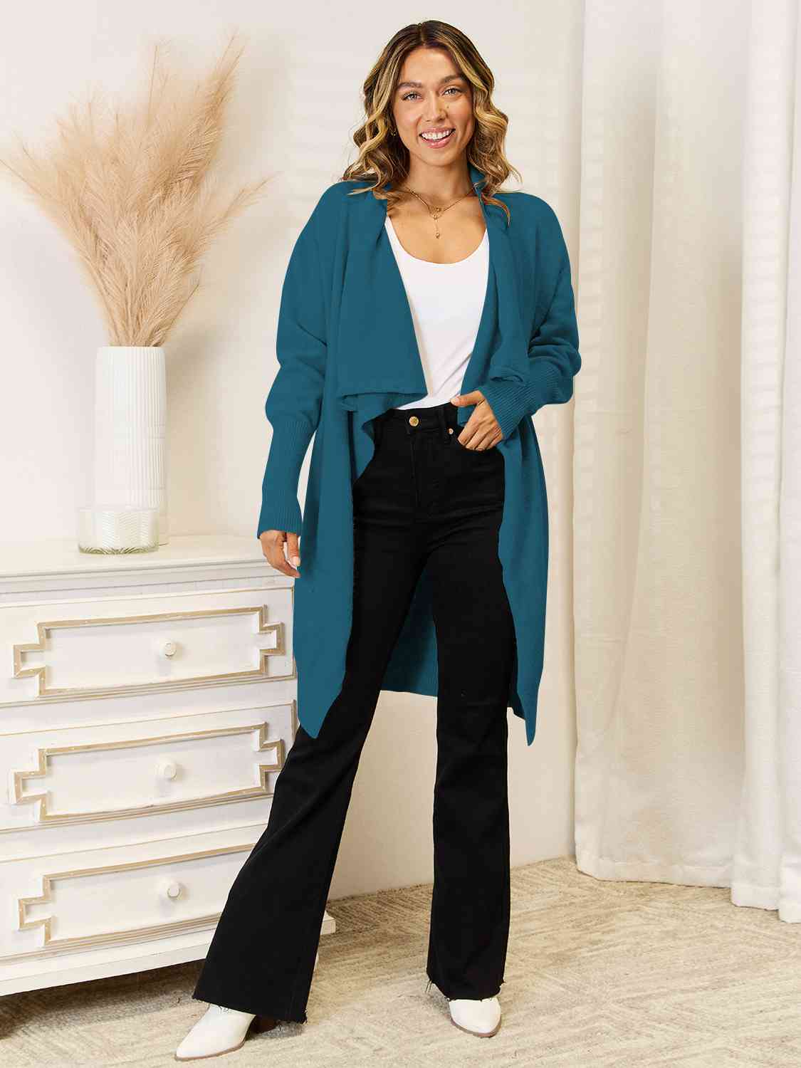 Maxct &Long Sleeve Open Front Longline Cardigan