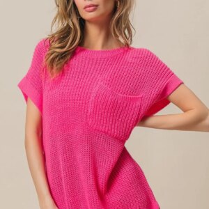 Maxct &BiBi Patch Pocket Short Sleeve Sweater