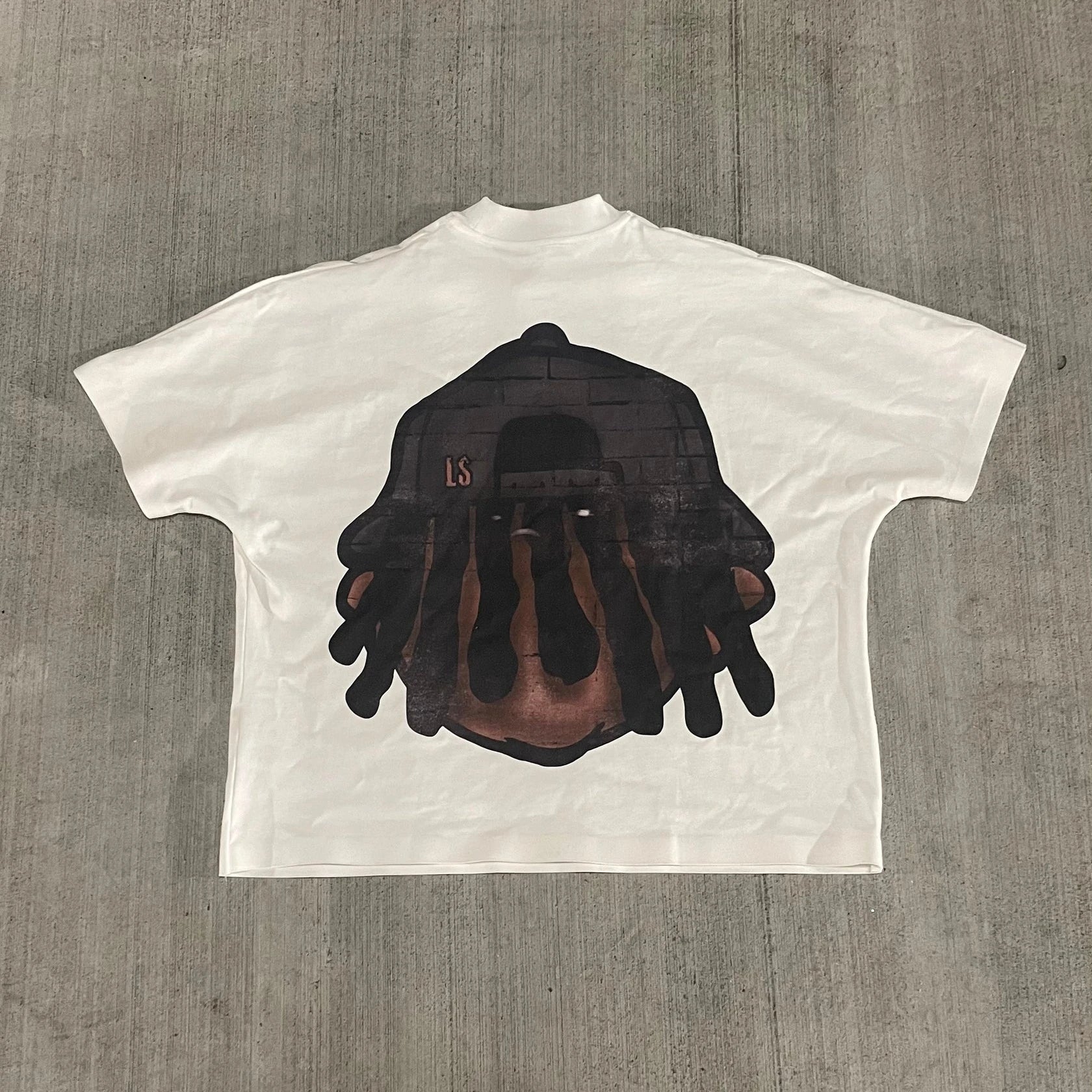Maxct Y2K Drop Sleeves Oversized T Shirt Men Women Harajuku Hip Hop Cartoon Character Letter Graphic Printed T Shirt Cotton Goth Tops