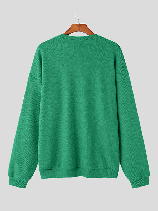 Maxct - Mens Solid Cutout Long Sleeve Sweater