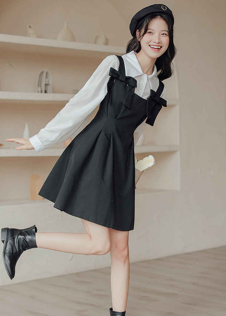 Little Bow Mini Pinafore Dress Set Maxct