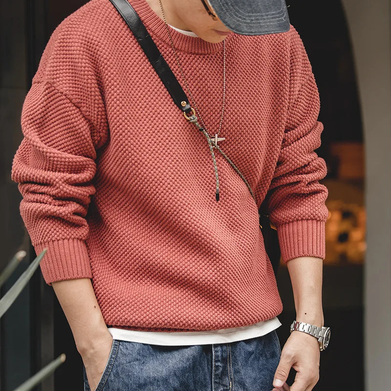 Maxct Popcorn Knit Crewneck Sweater