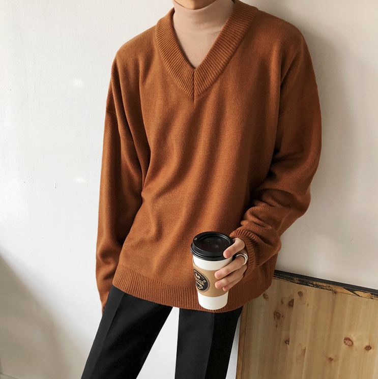 Maxct 2512 Knitted V-Neck Collar Sweater