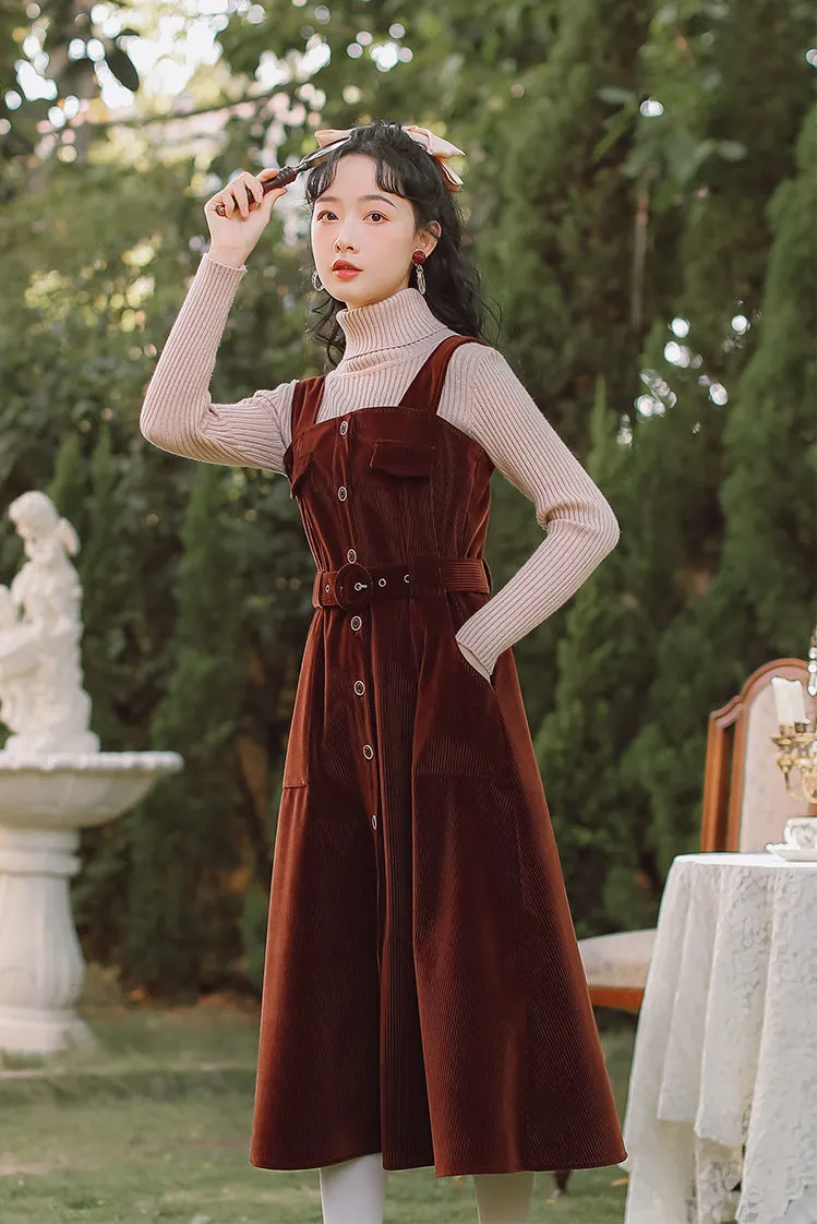 Corduroy Button Up Midi Dress Maxct