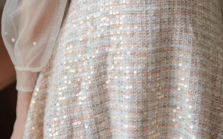 Daytime Sequin Tweed Mini Dress Maxct