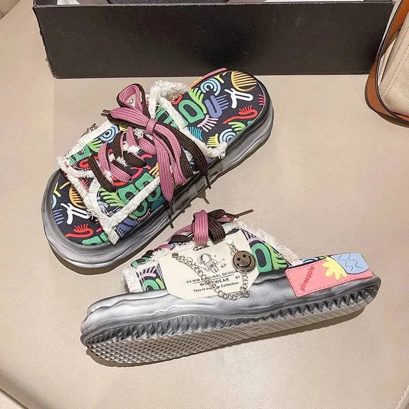 Sneaker Slippers Women's Artistic Platform Shoes Maxct