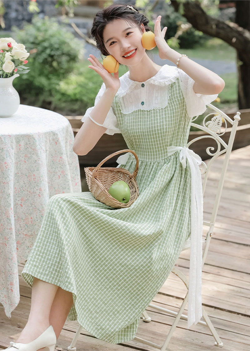 Gingham Picnic Twofer Dress Maxct