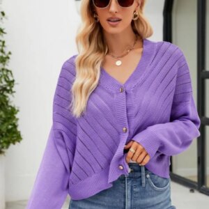 Maxct &V-Neck Button Down Cardigan