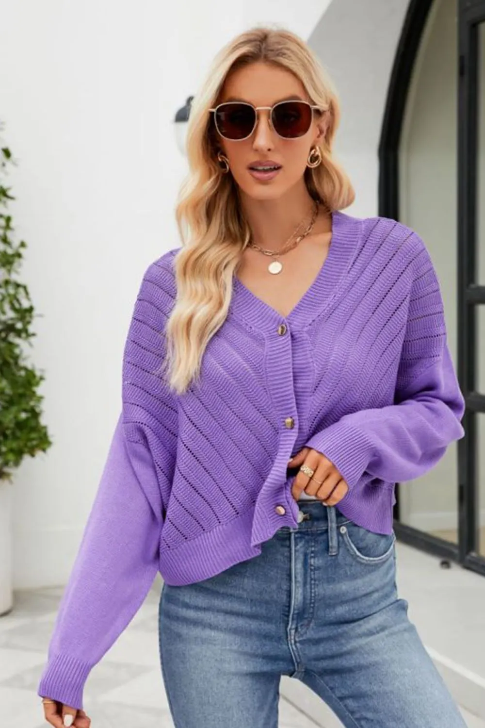 Maxct &V-Neck Button Down Cardigan