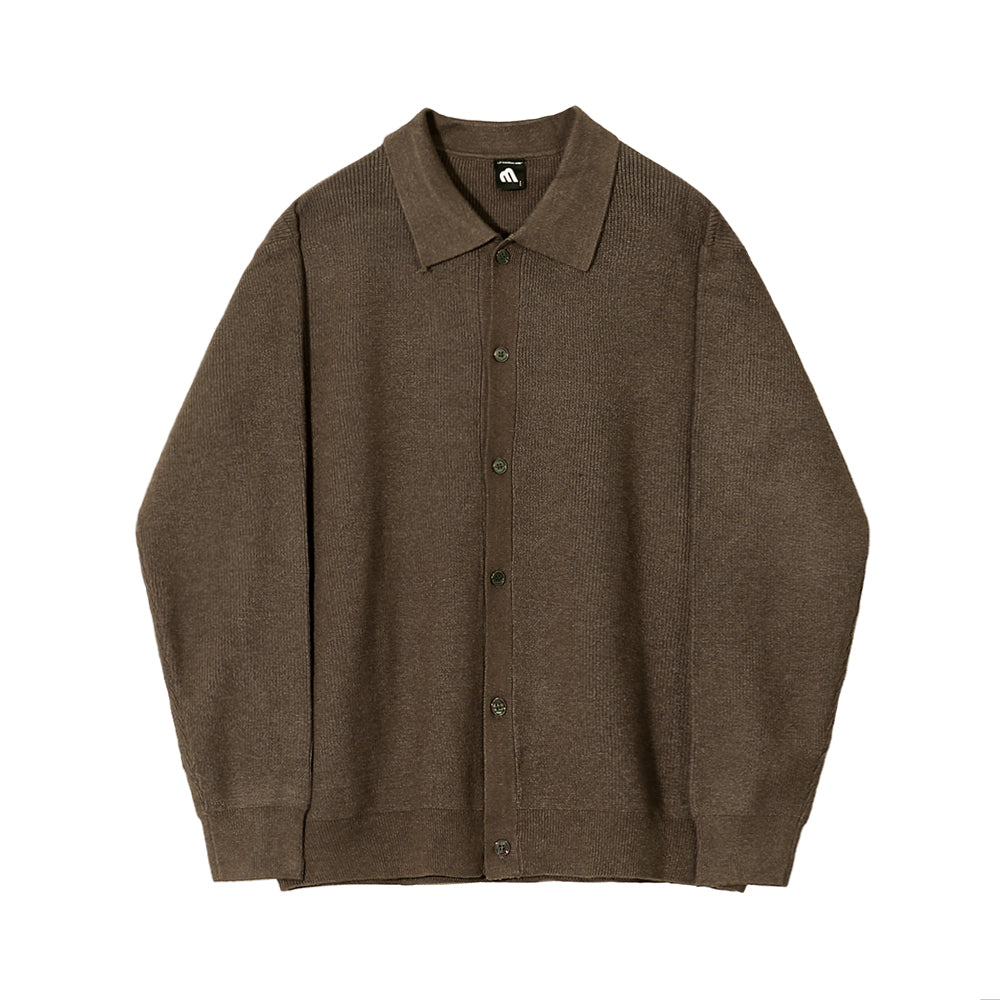 Maxct 5516 KNITTED FULL BUTTON-UP COLLAR SWEATER