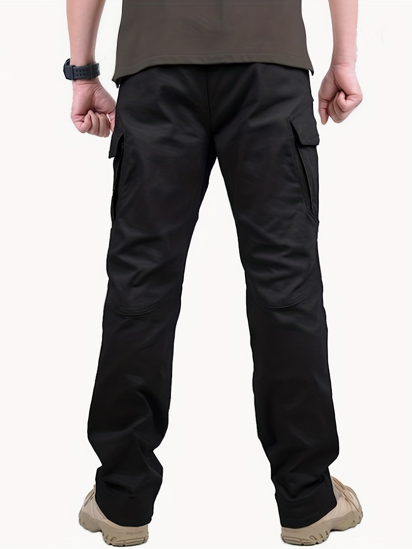 Maxct  Men's Casual Cargo Pants With Zipper Pockets, Male Joggers For Spring And Fall Outdoor