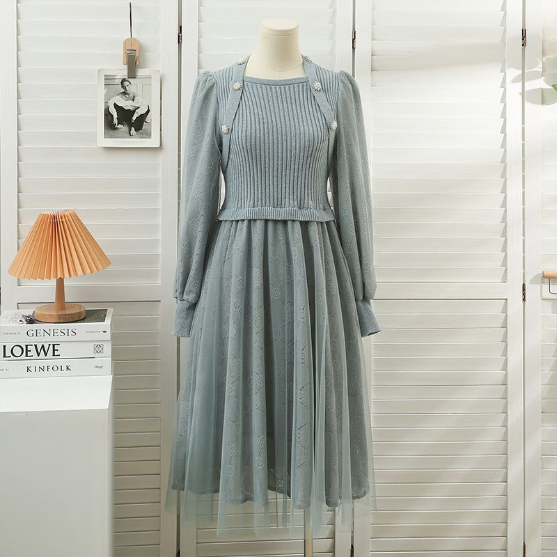 Lace Knit Sweater Dress Maxct