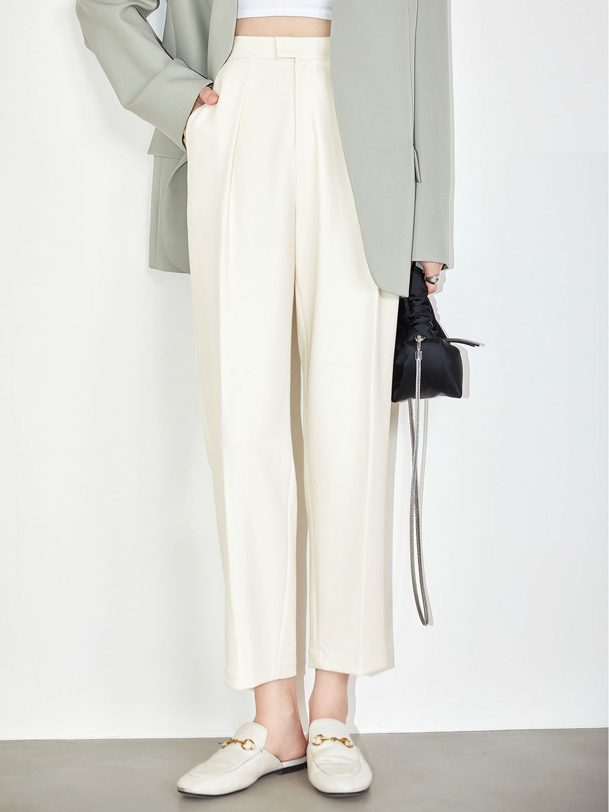 Maxct Effortless Pleated Cropped Pants