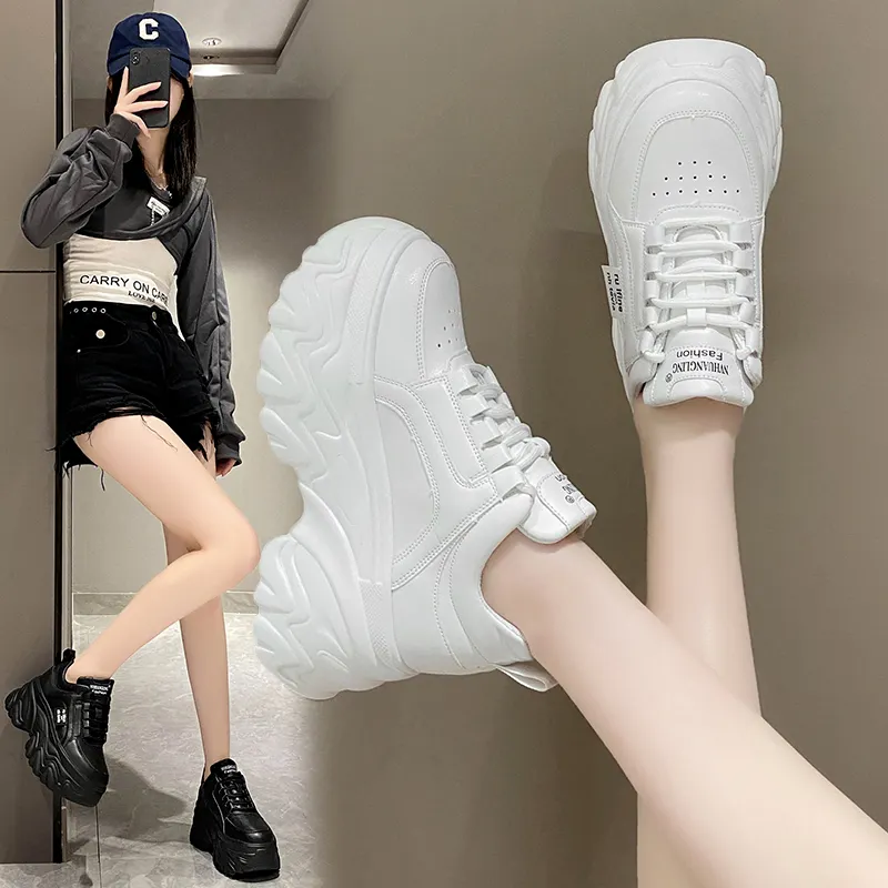 Platform Sneakers Women Spring Autumn PU Leather - true deals club