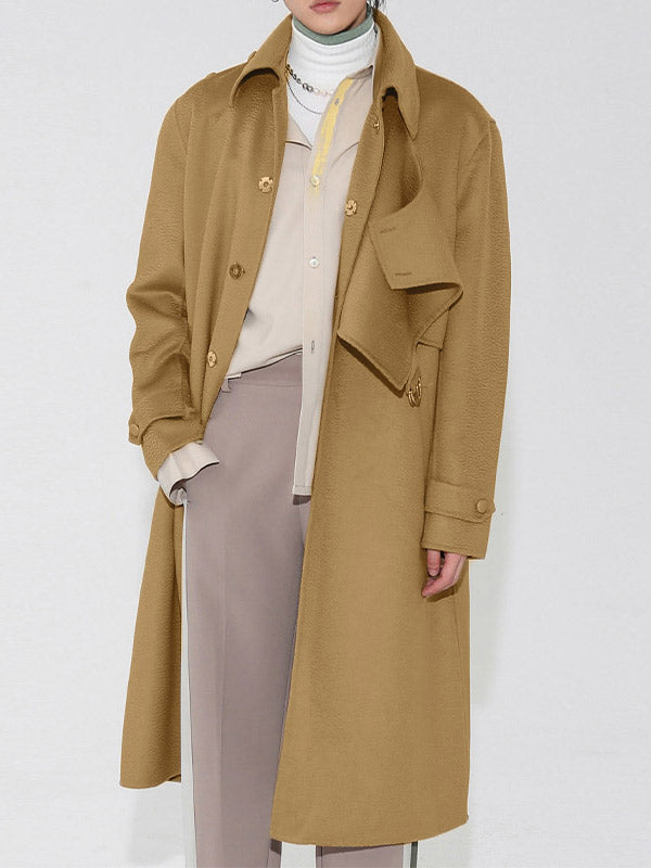 Maxct - Mens Lapel Warm Over Knee Wool Coat