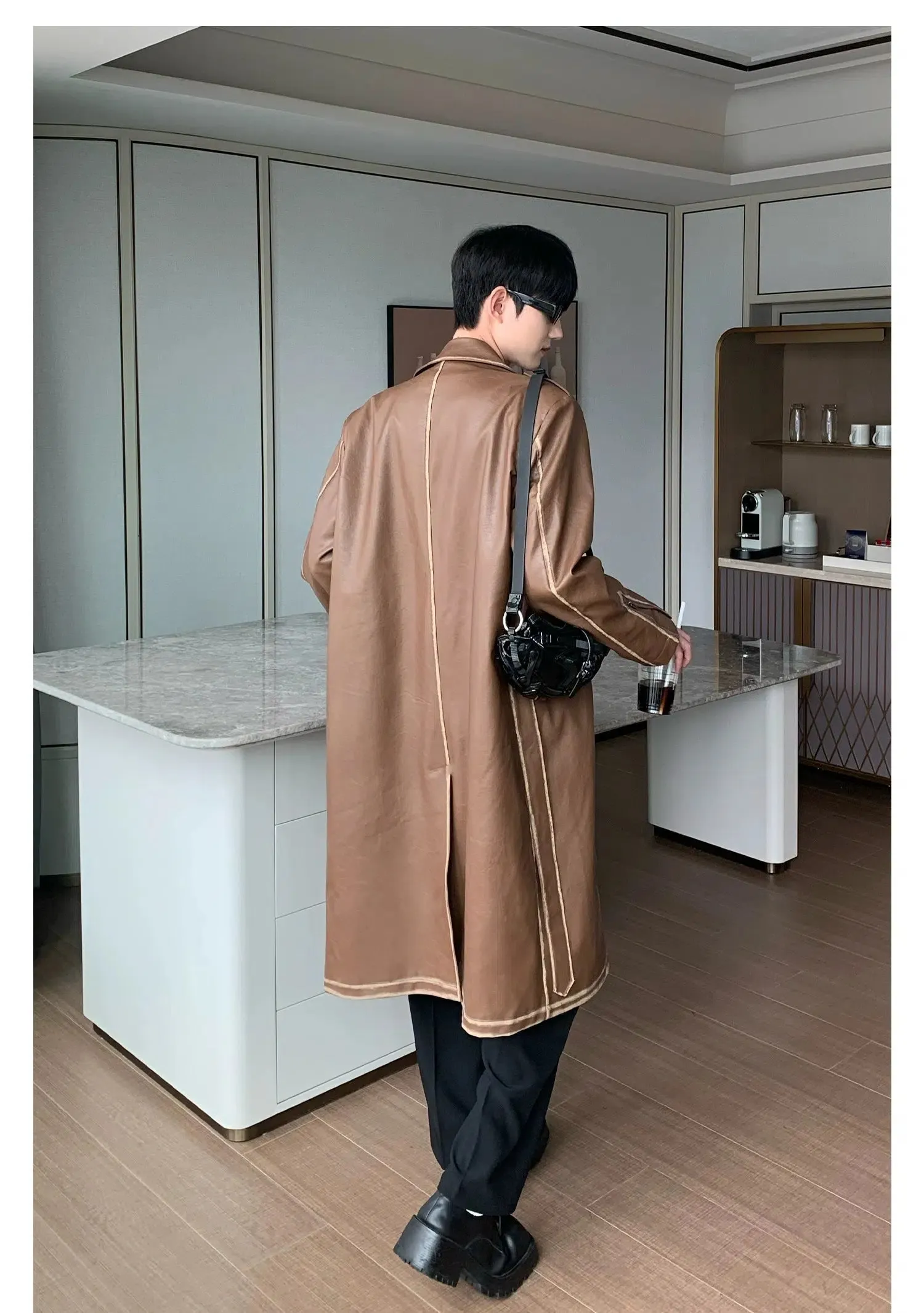Maxct Over-the-knee Mid-length Leather Coat