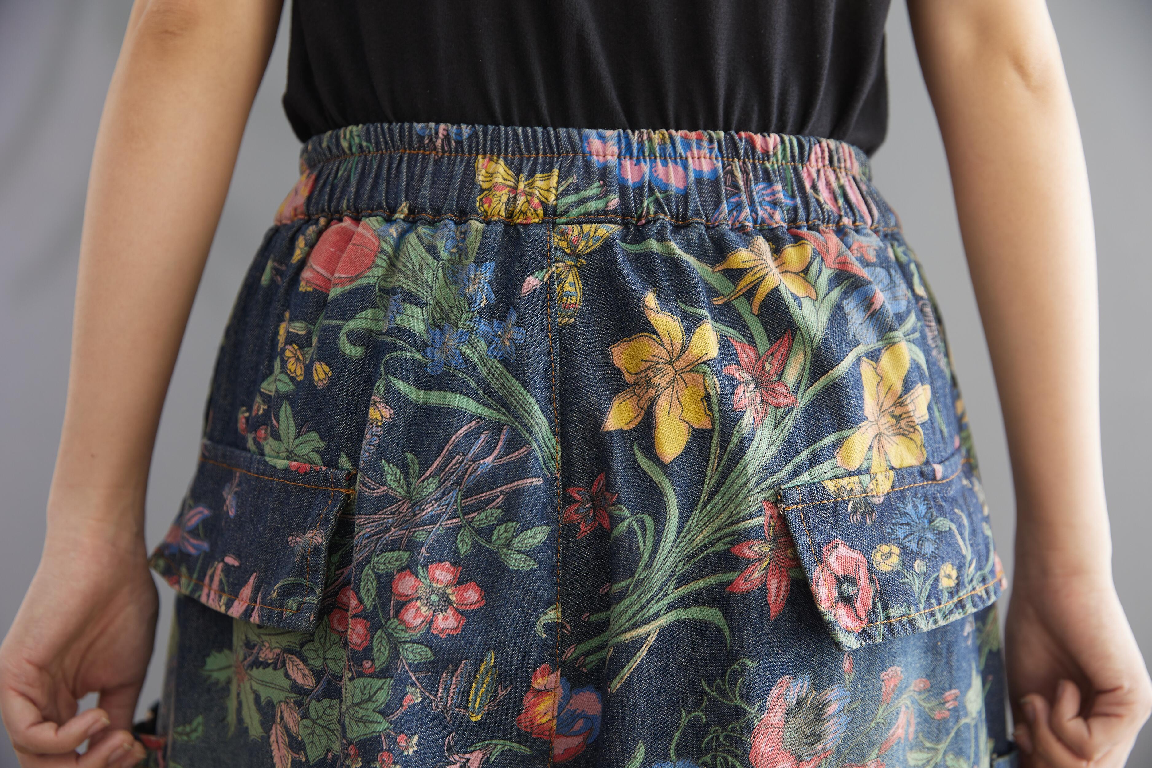 Maxct Women Autumn Retro Blossom High-Waist Harem Pants
